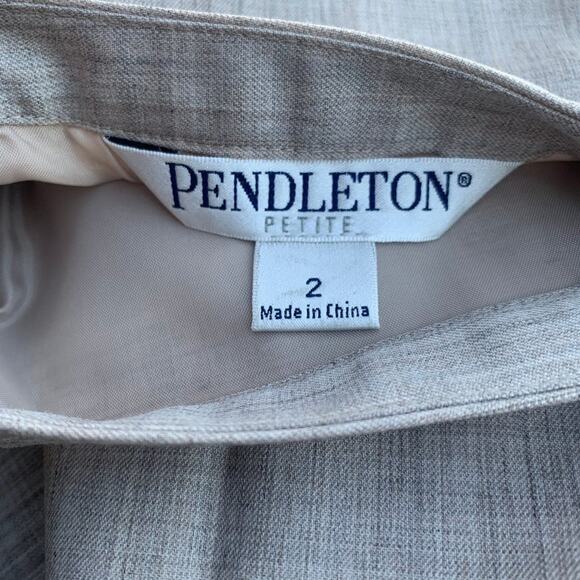 Pendleton Pencil Skirt Beige Wool Blend Size 2 Petite NEW - Picture 3 of 7